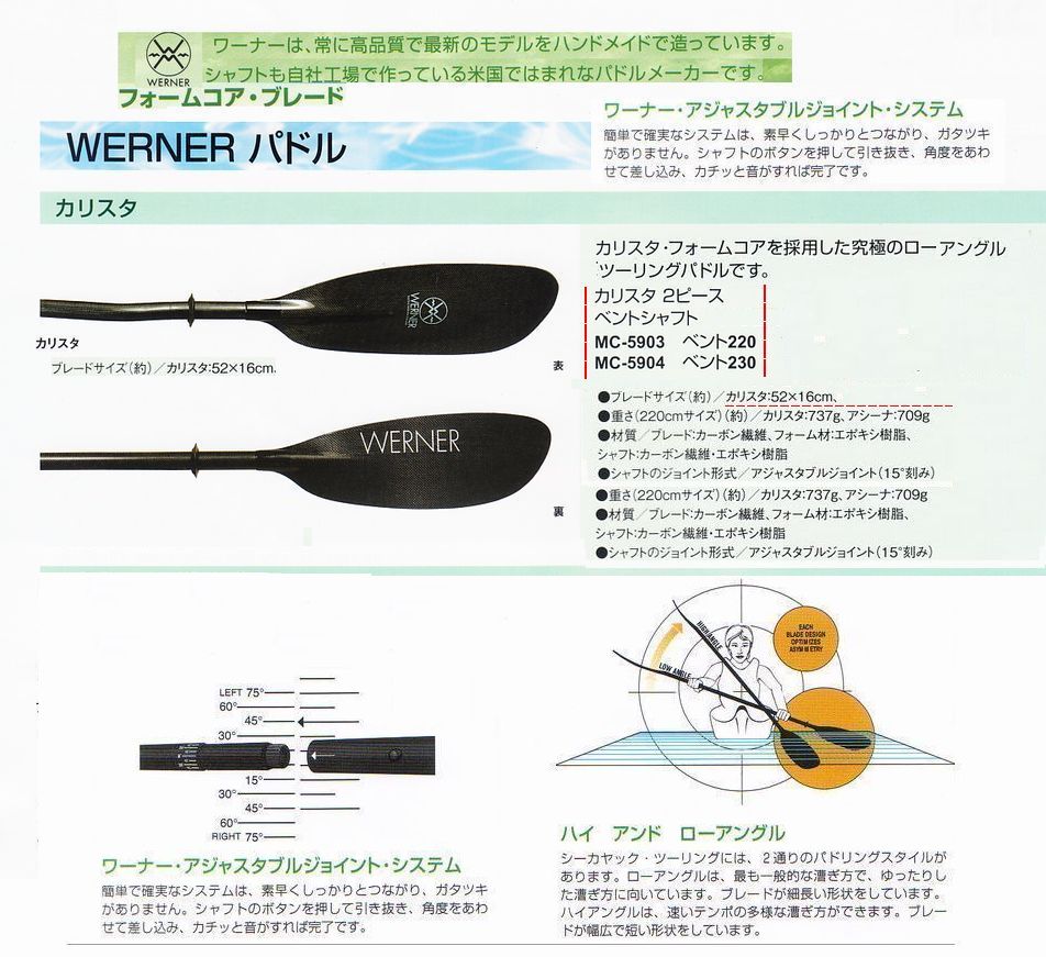 リバーカヤック用パドル